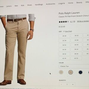 Polo by Ralph Lauren Men's Chino Pants - Classic Tan 32X32